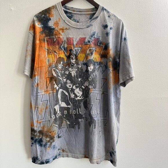 Liquid Blue KISS Rock And Roll‎ All Nite Tie-Dye T-Shirt Size L - Picture 1 of 5